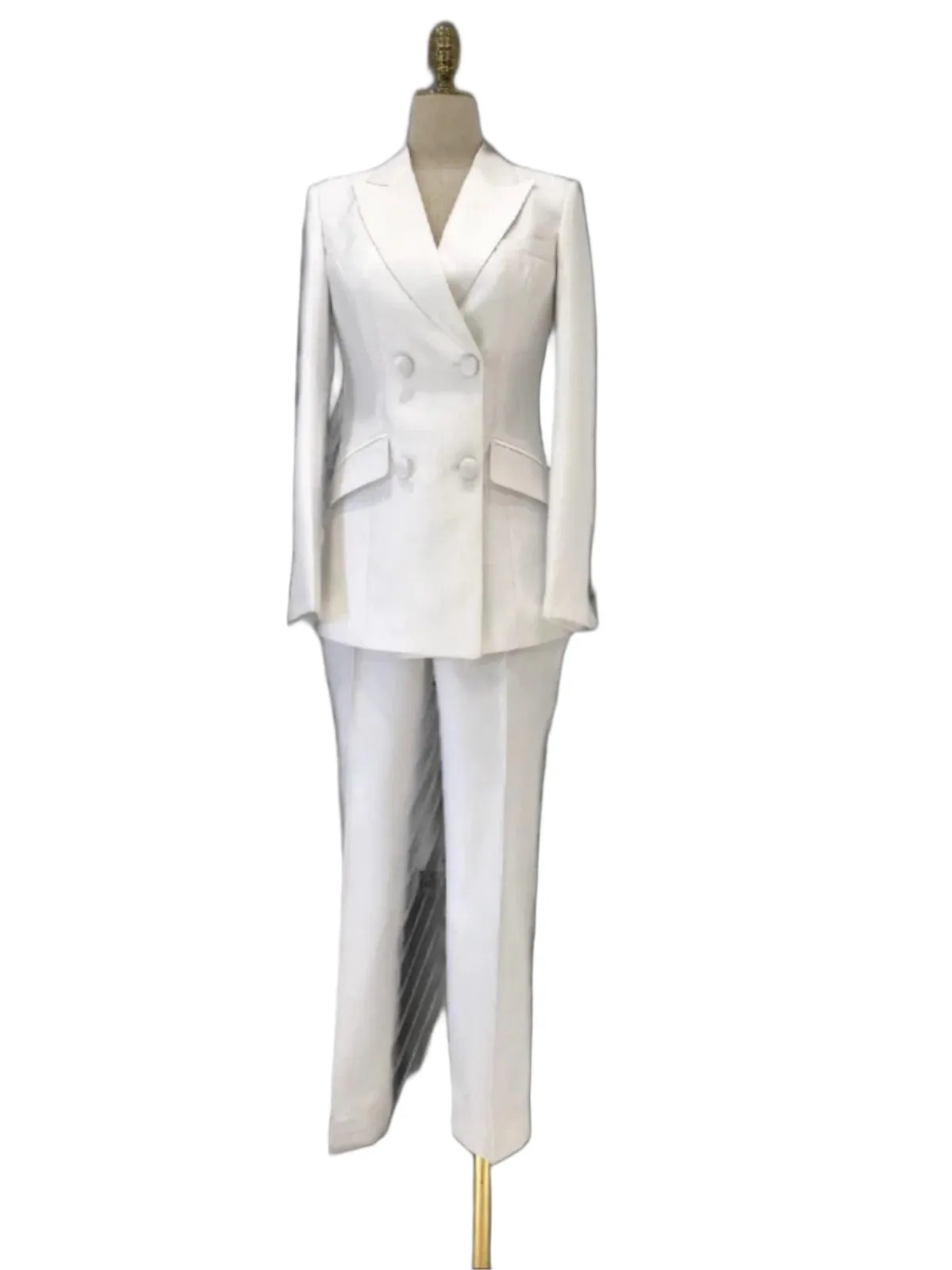 Women Pant Suit - Double-Breasted Trouser Suit