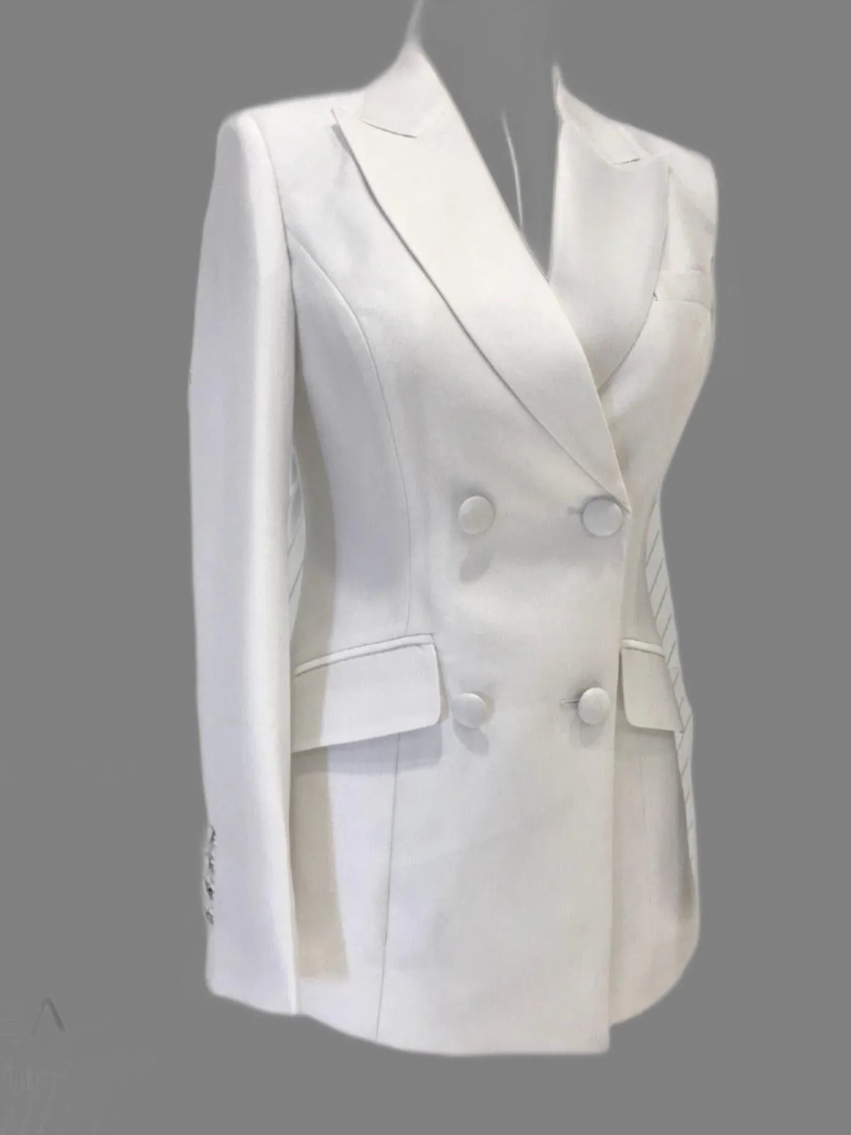 Women Pant Suit - Double-Breasted Trouser Suit