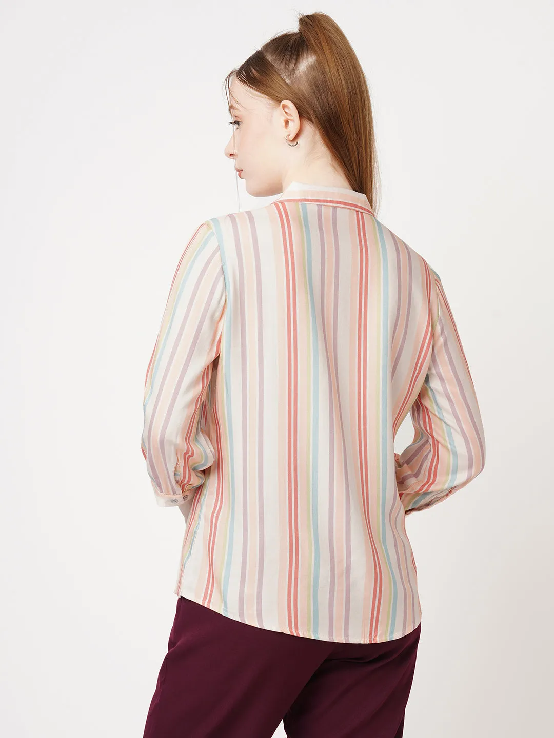 Women Printed Stripe Shirt