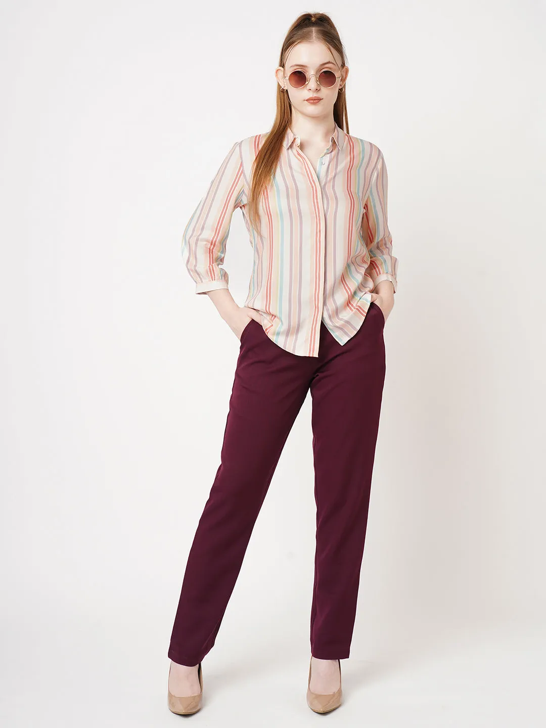 Women Printed Stripe Shirt