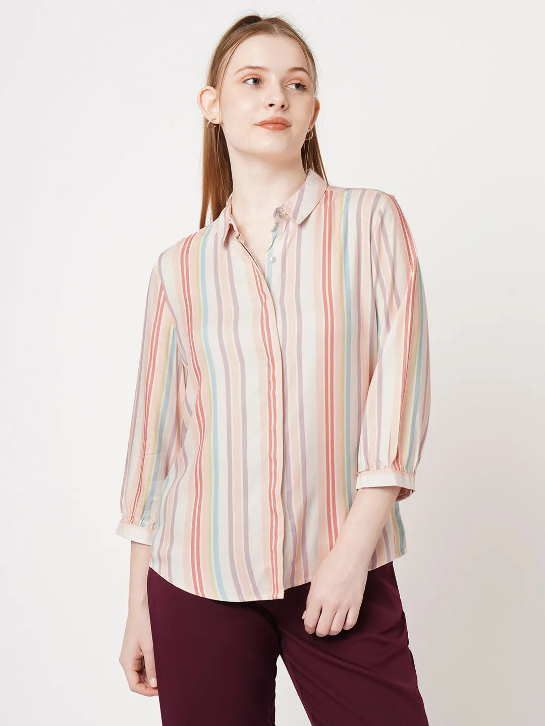 Women Printed Stripe Shirt