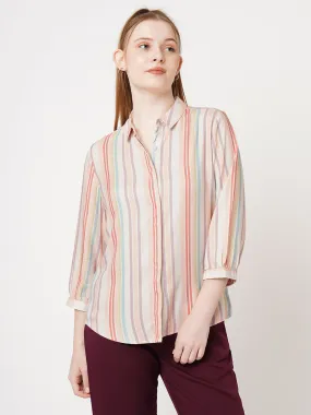 Women Printed Stripe Shirt