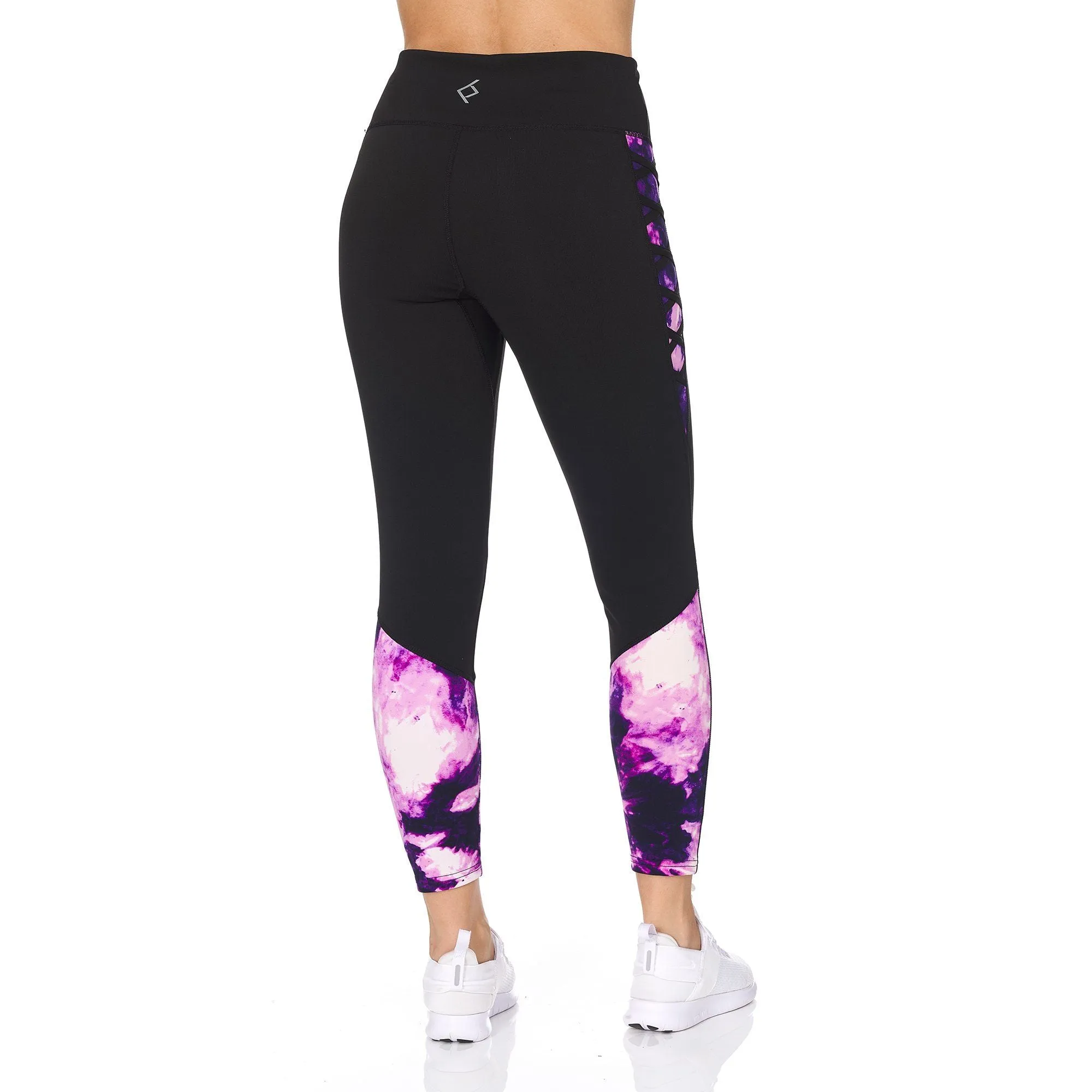 Women's 7/8 Highwaist Marble Leggings with Lattice Detail