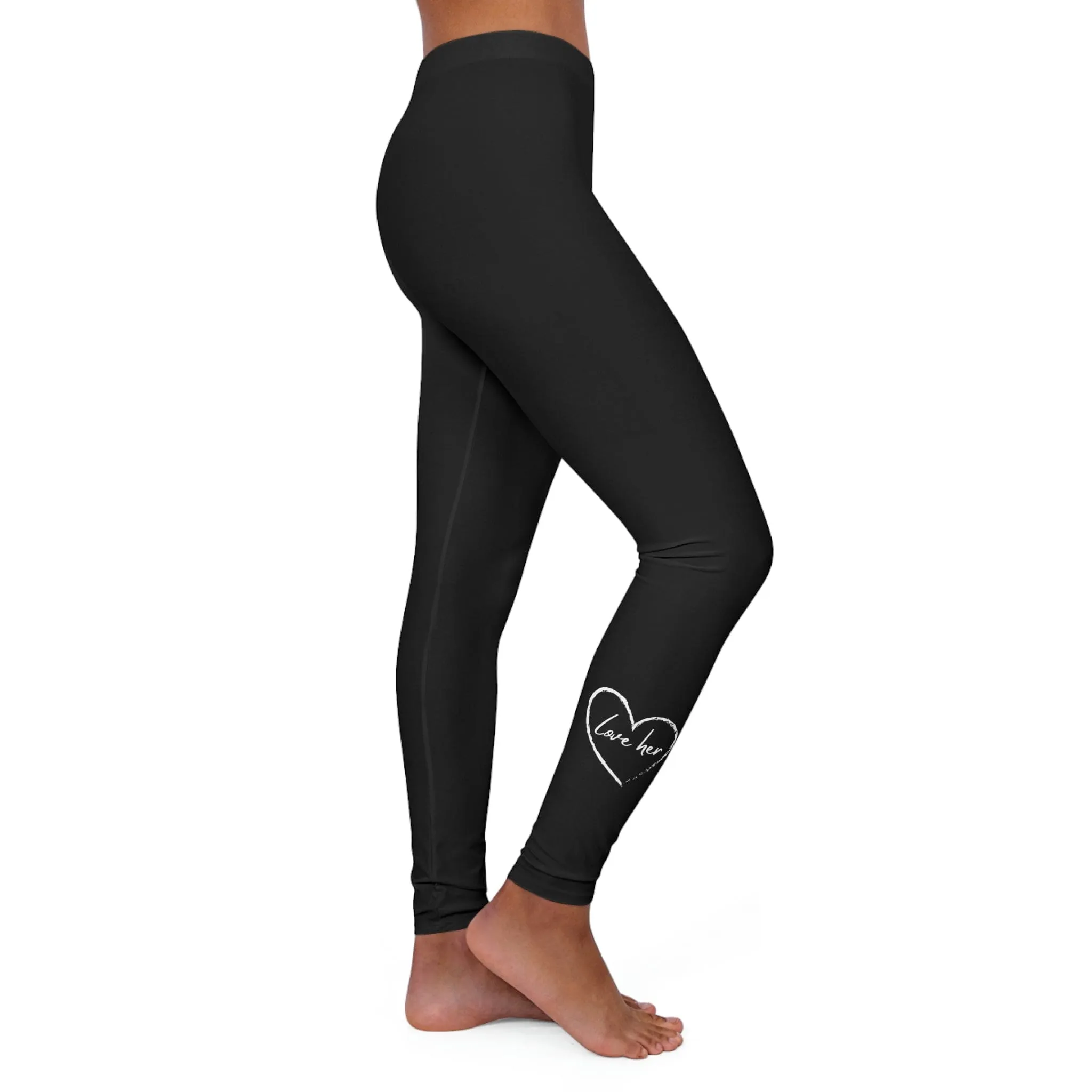 Womens Black Fitness Leggings - Say it Soul Love Her