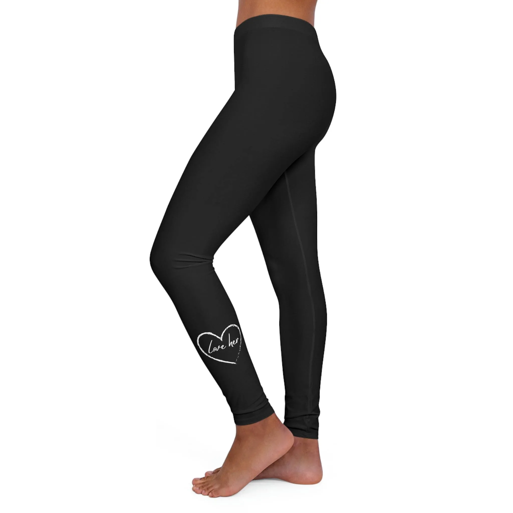Womens Black Fitness Leggings - Say it Soul Love Her