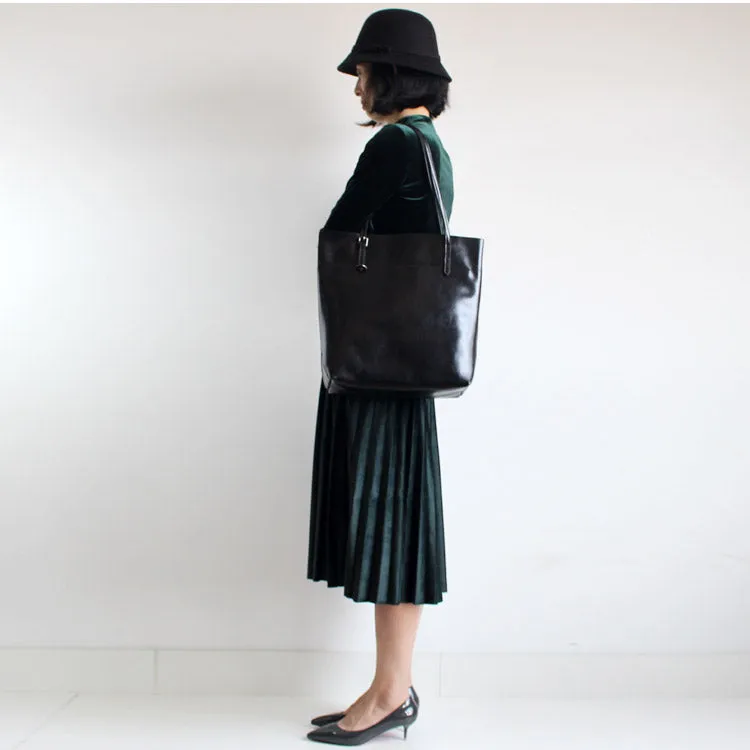 Womens Green Leather Tote Bag Handbags Shoulder Bag for Women