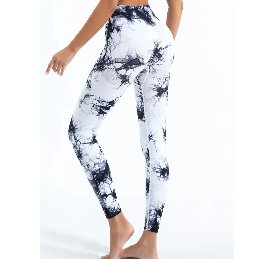 Women's High-Waist Seamless Tie-Dye Butt-Lifting Yoga Pants – Stretch Fitness Leggings