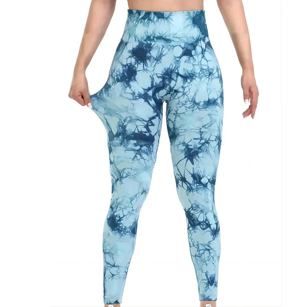 Women's High-Waist Seamless Tie-Dye Butt-Lifting Yoga Pants – Stretch Fitness Leggings