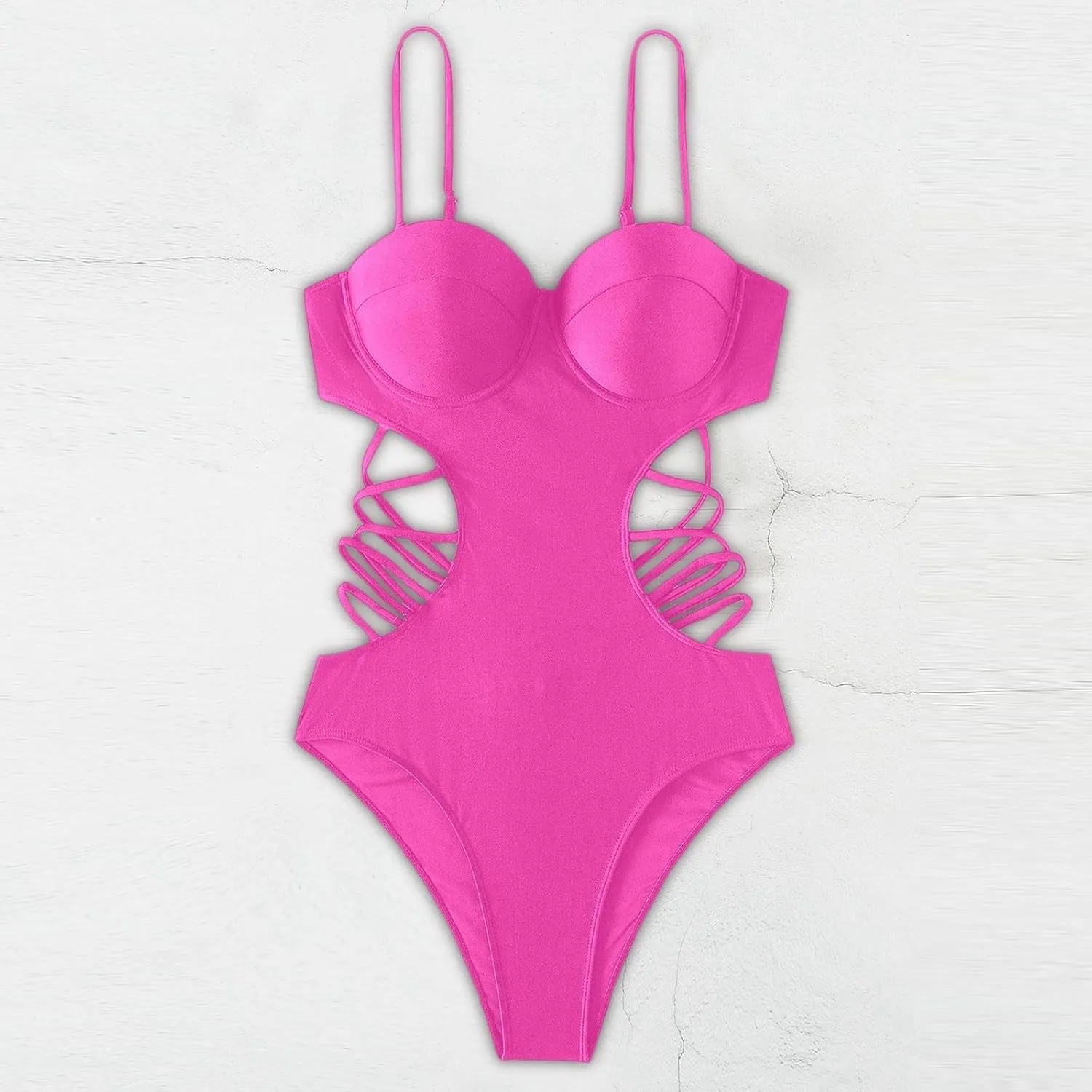 Women's One Piece Swimsuit Sexy Cutout Swimwear Tummy Control Bathing Suits Full Coverage Stie Side Swim Suits