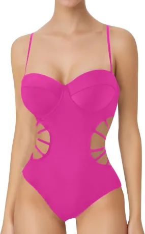 Women's One Piece Swimsuit Sexy Cutout Swimwear Tummy Control Bathing Suits Full Coverage Stie Side Swim Suits