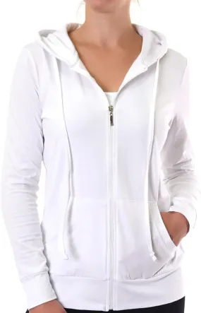 Women's Zip Up Active Yoga Gym Casual Thin Cotton Long Sleeve Jacket Hoodie