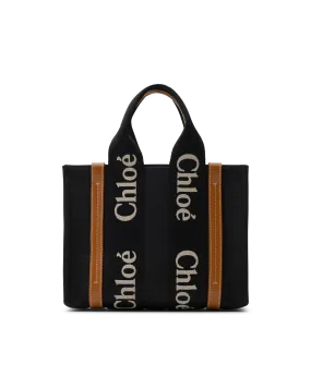Woody Linen Leather Small Tote Bag