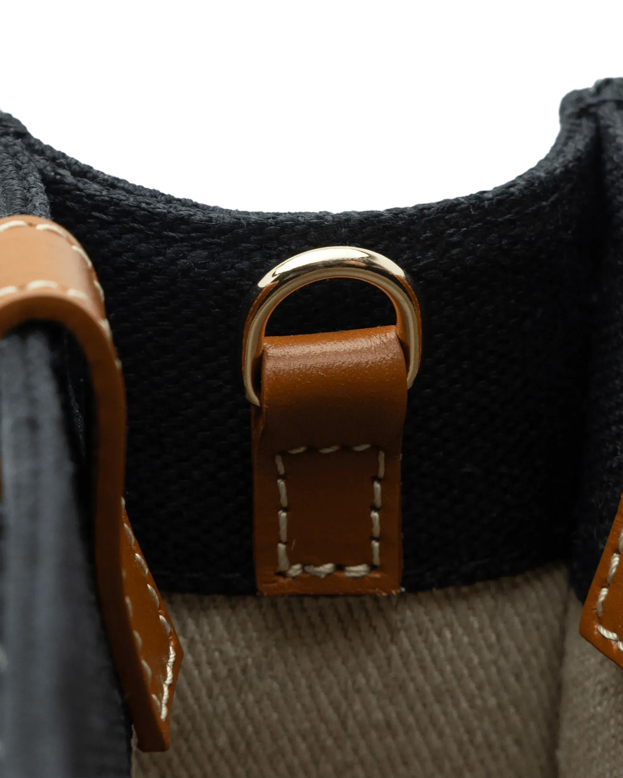 Woody Linen Leather Small Tote Bag