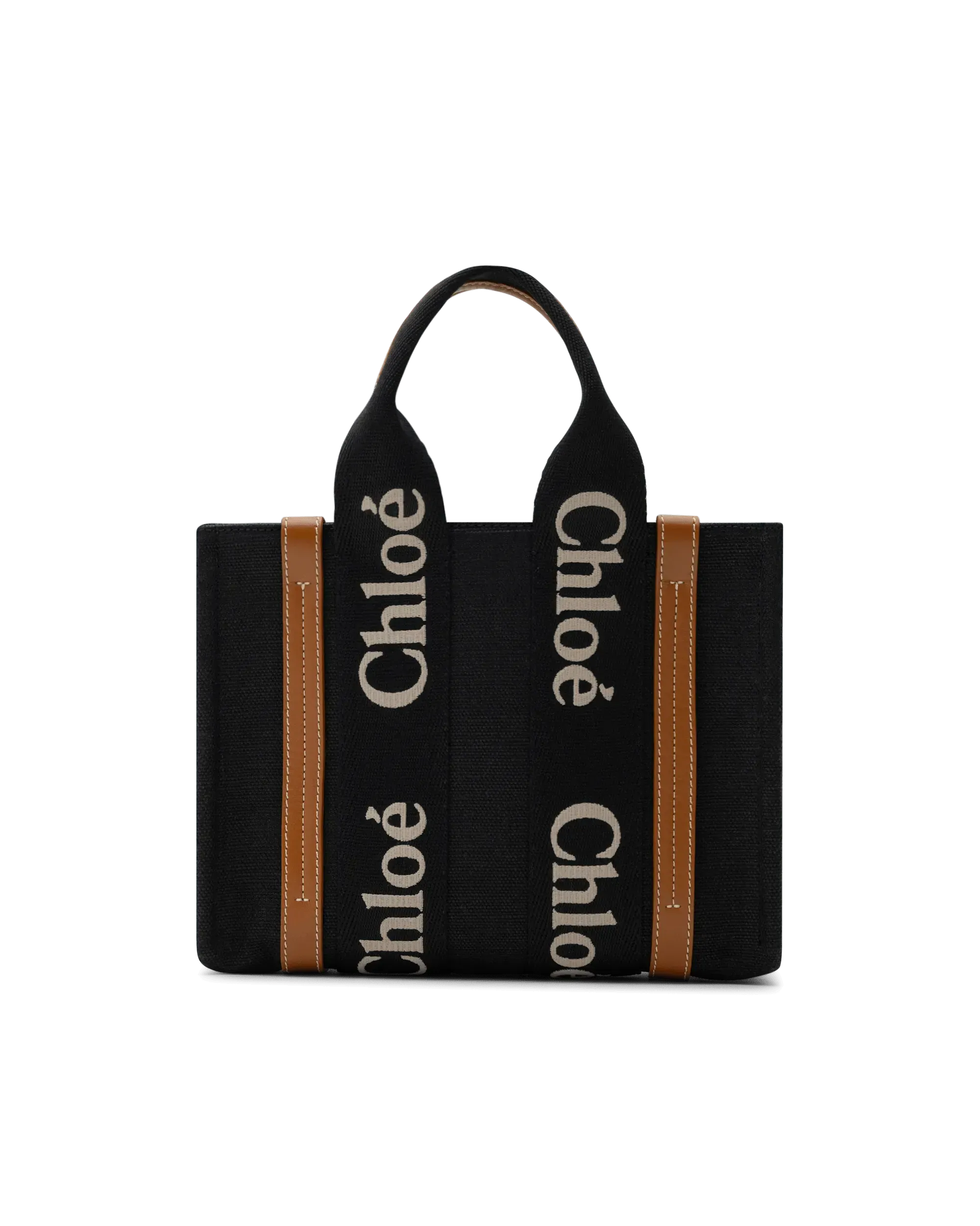 Woody Linen Leather Small Tote Bag