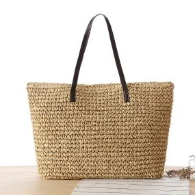Woven Rattan Tote Bag